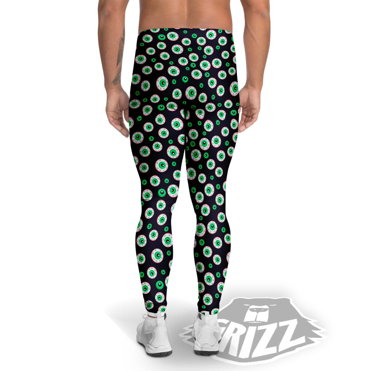 Eyeball Creepy Print Pattern Men's Leggings-grizzshop