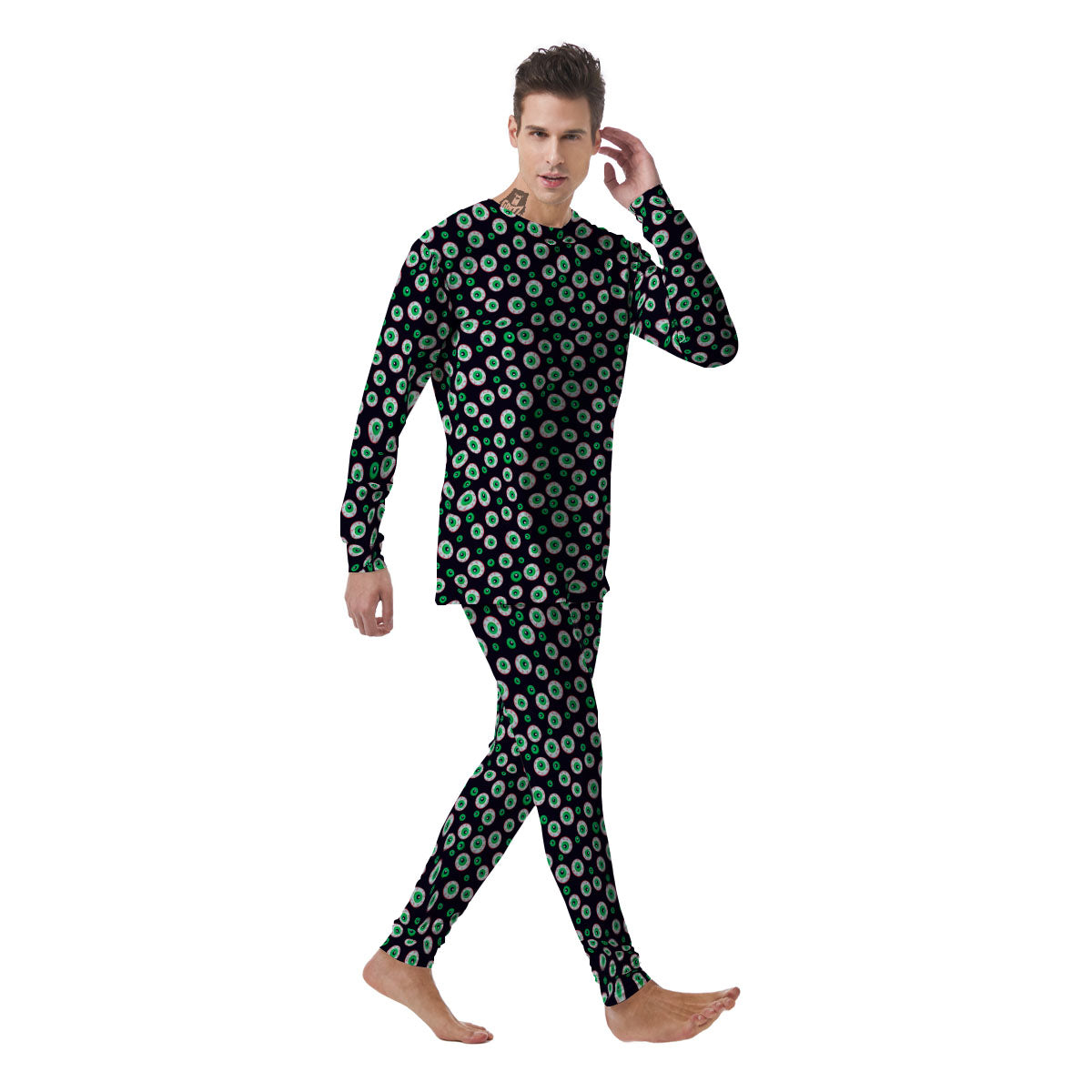 Eyeball Creepy Print Pattern Men's Pajamas-grizzshop