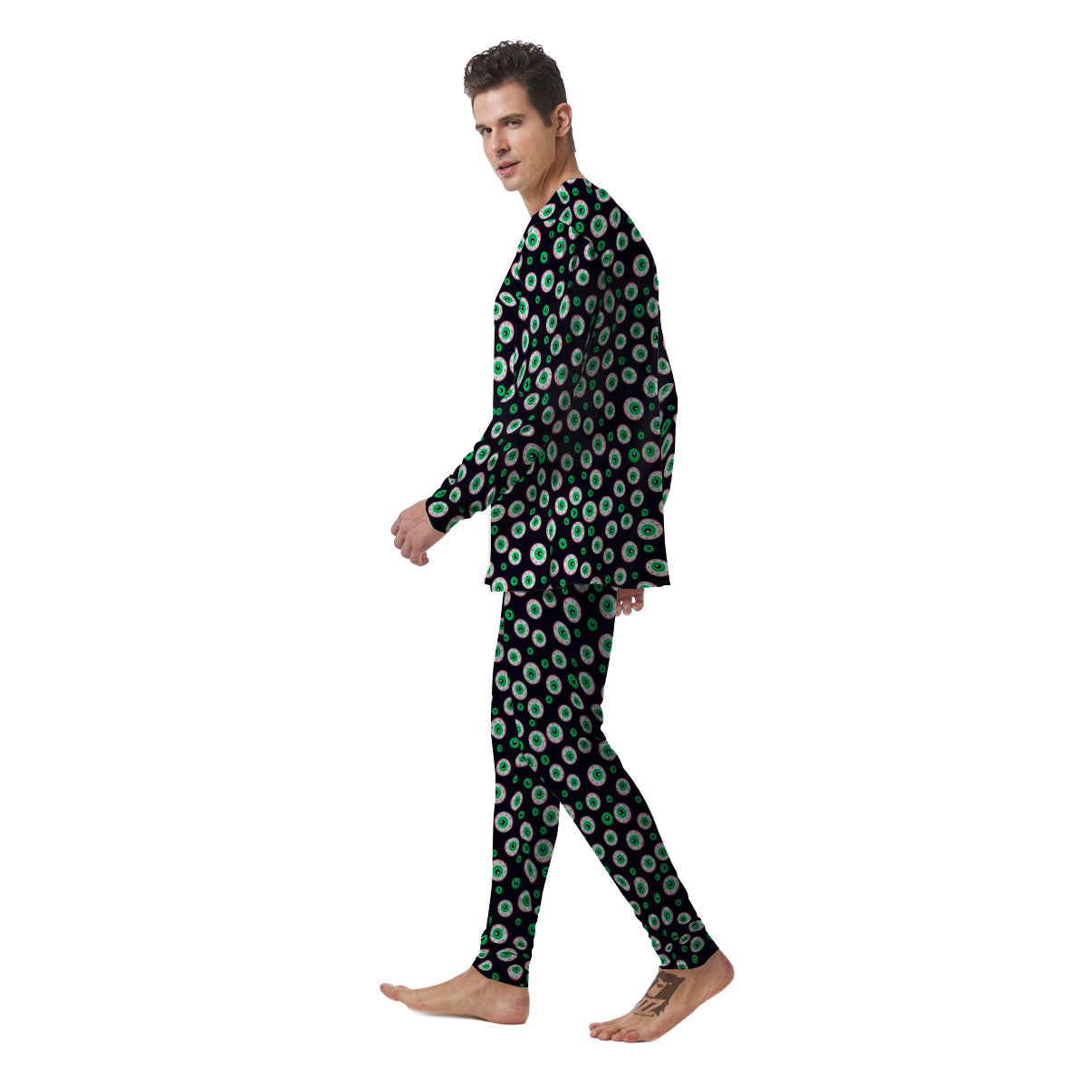 Eyeball Creepy Print Pattern Men's Pajamas-grizzshop