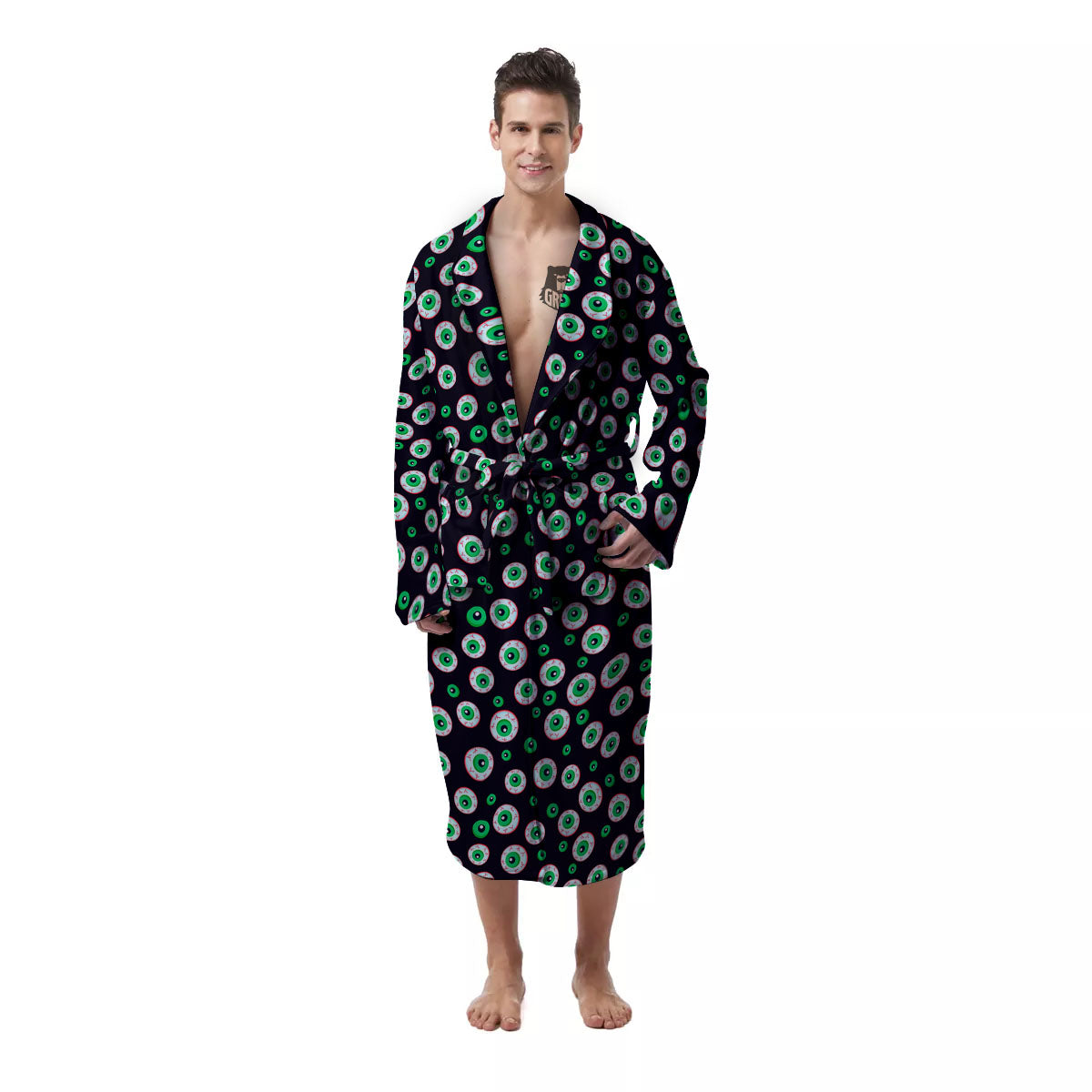 Eyeball Creepy Print Pattern Men's Robe-grizzshop