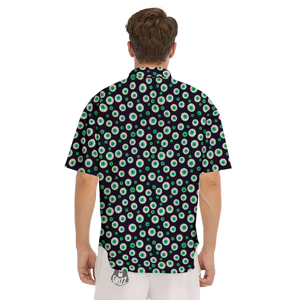 Eyeball Creepy Print Pattern Men's Short Sleeve Shirts-grizzshop