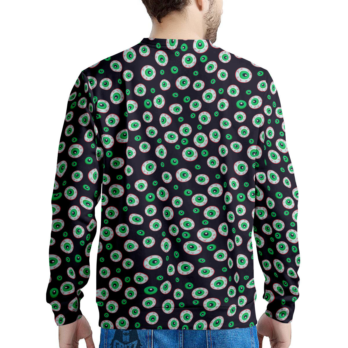 Eyeball Creepy Print Pattern Men's Sweatshirt-grizzshop