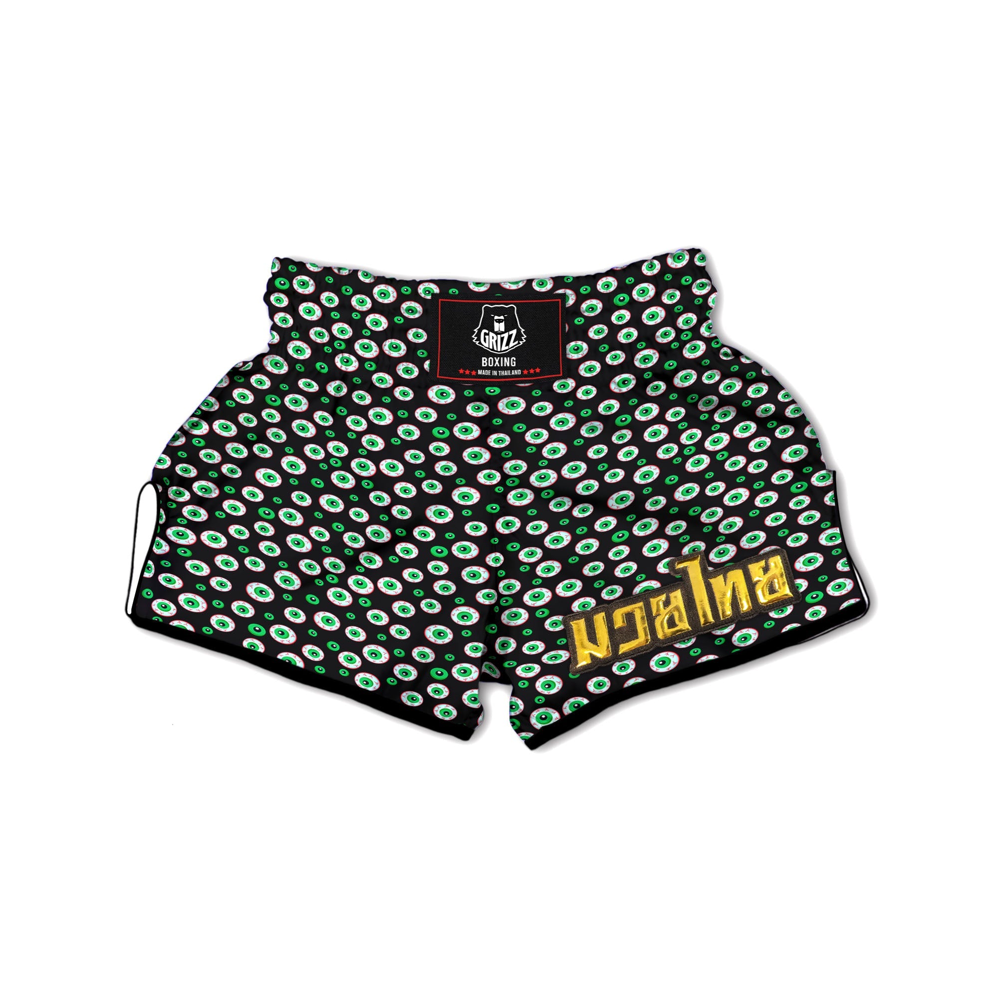 Eyeball Creepy Print Pattern Muay Thai Boxing Shorts-grizzshop