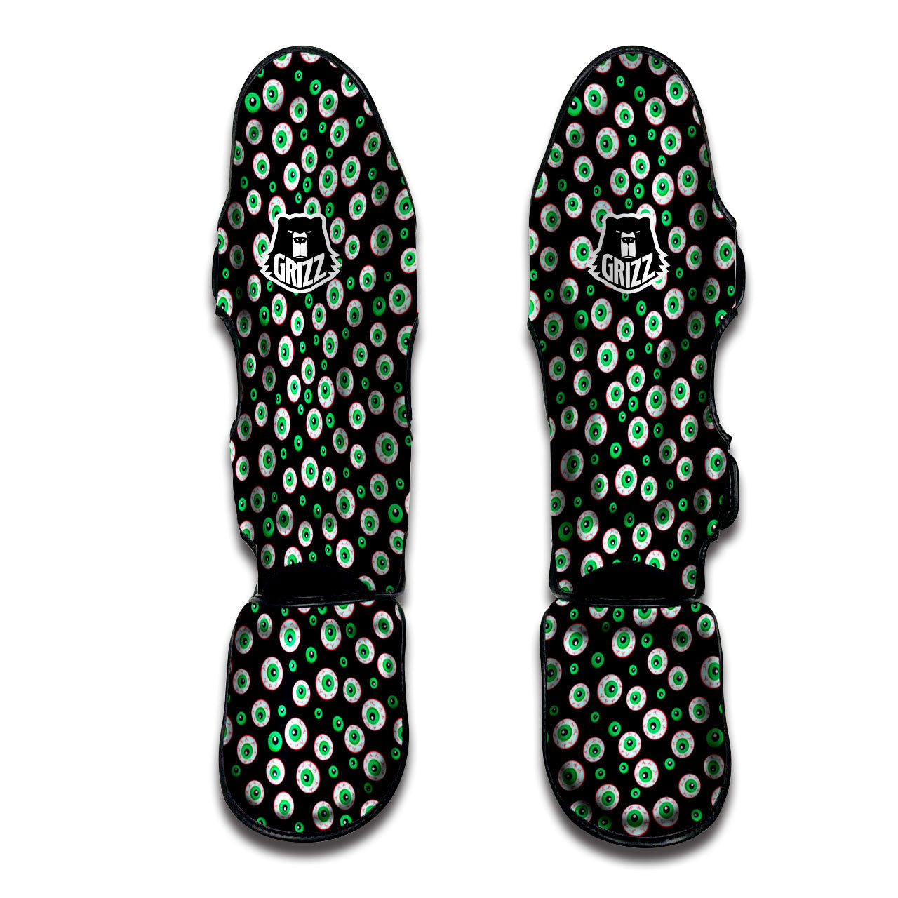 Eyeball Creepy Print Pattern Muay Thai Shin Guards-grizzshop