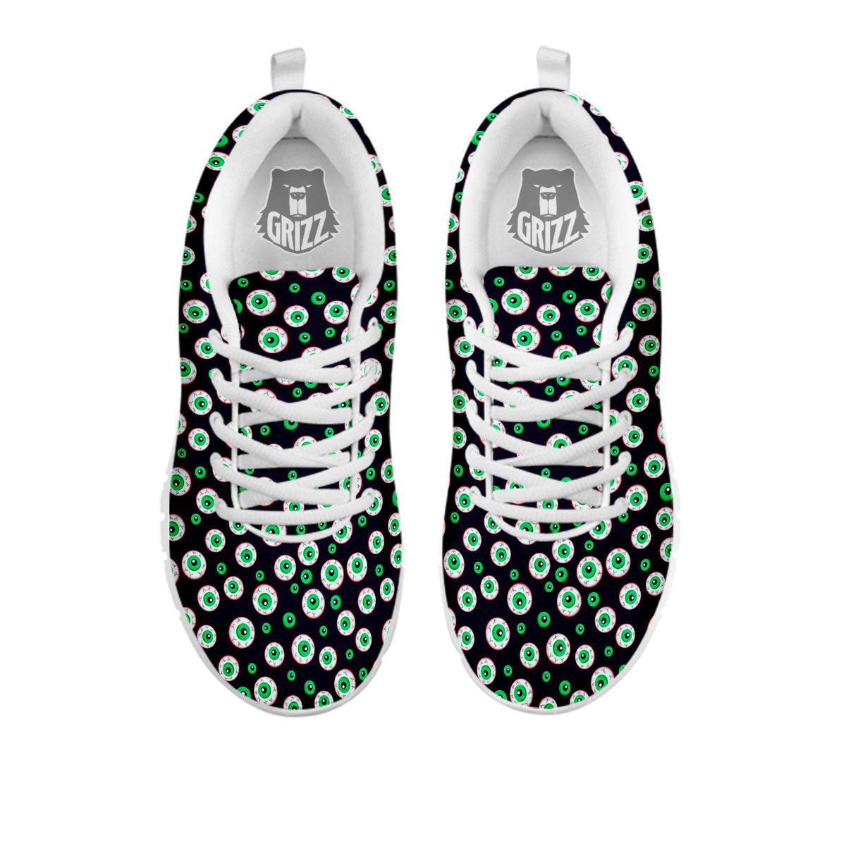 Eyeball Creepy Print Pattern White Sneaker-grizzshop