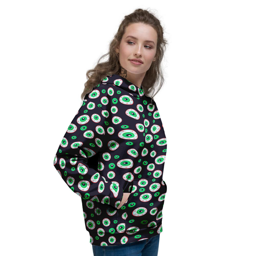 Eyeball Creepy Print Pattern Women's Hoodie-grizzshop