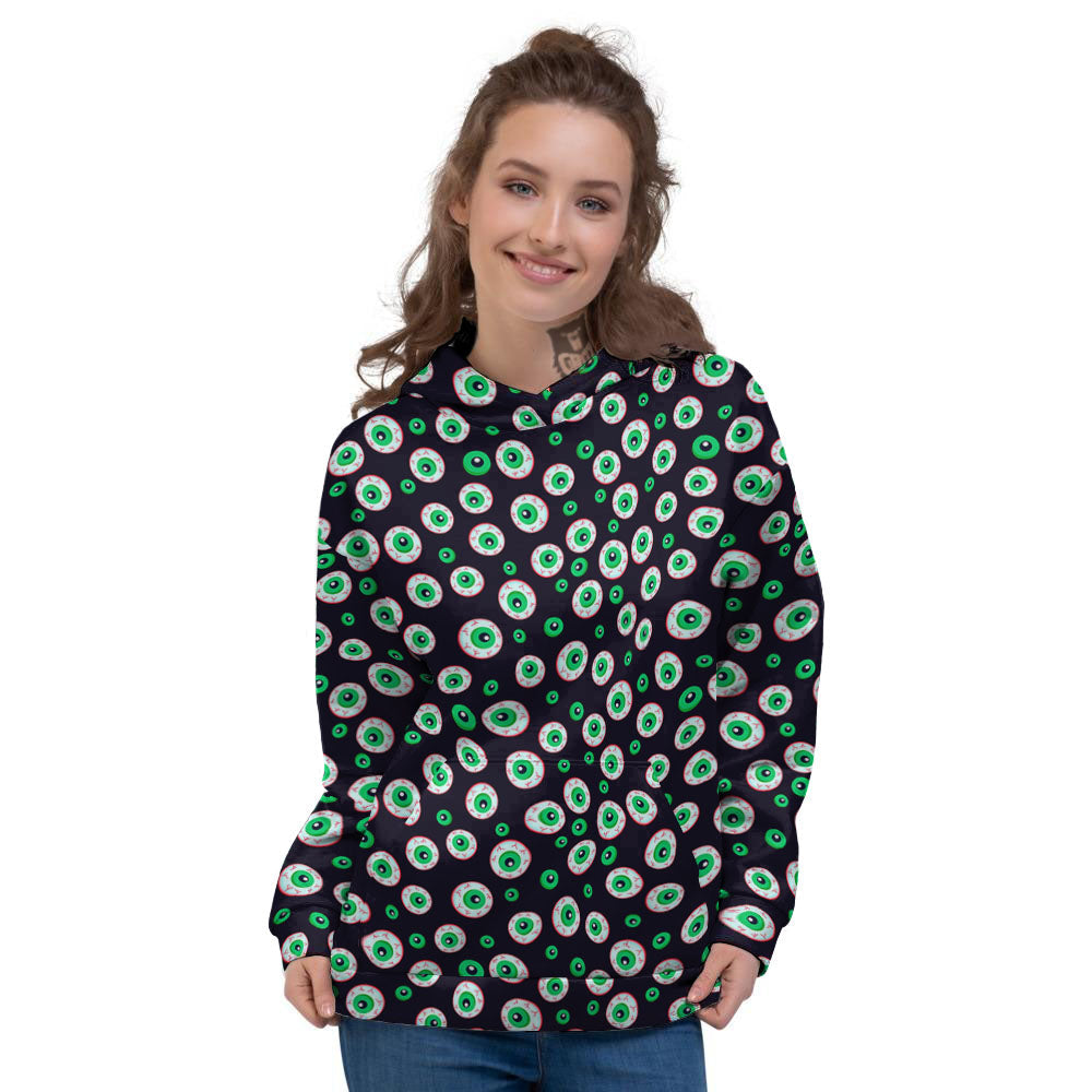 Eyeball Creepy Print Pattern Women's Hoodie-grizzshop