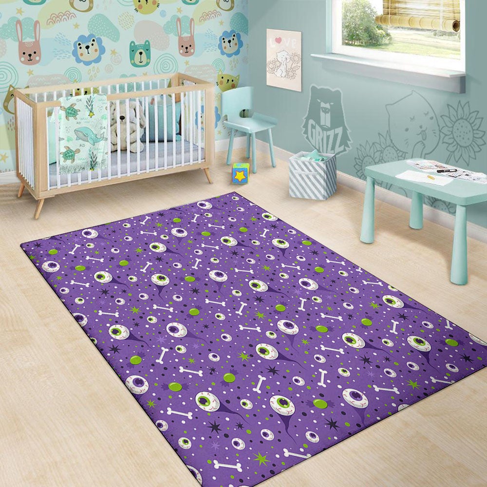 Eyeball Halloween Print Pattern Floor Mat-grizzshop