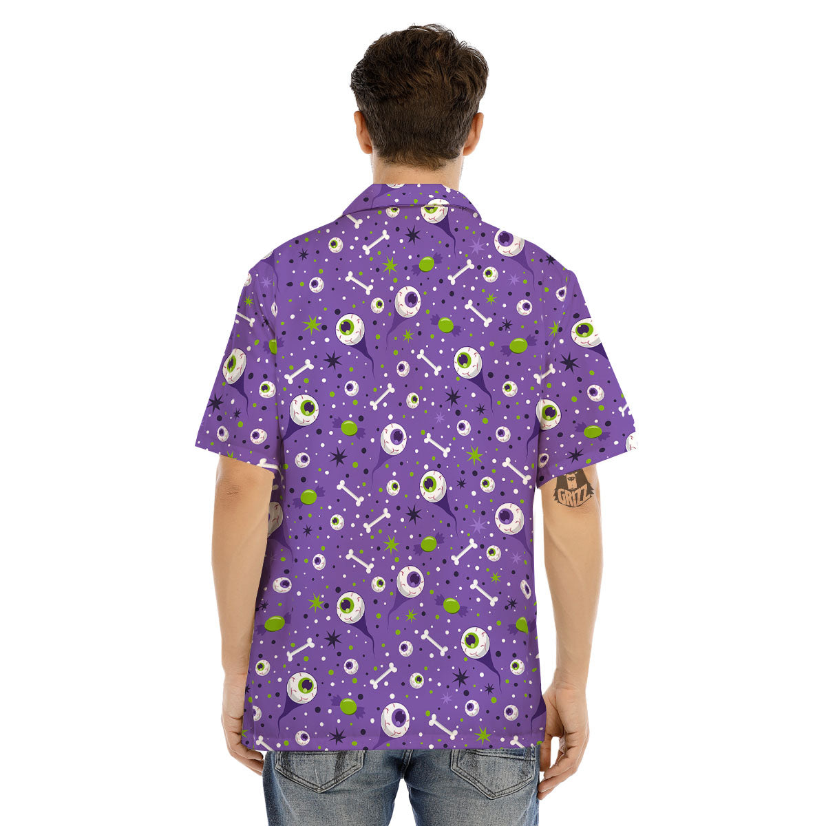 Eyeball Halloween Print Pattern Men's Hawaiian Shirt-grizzshop