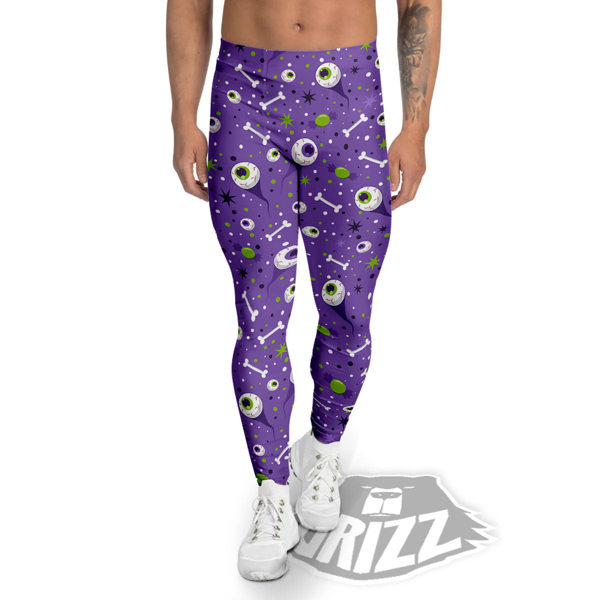 Eyeball Halloween Print Pattern Men's Leggings-grizzshop