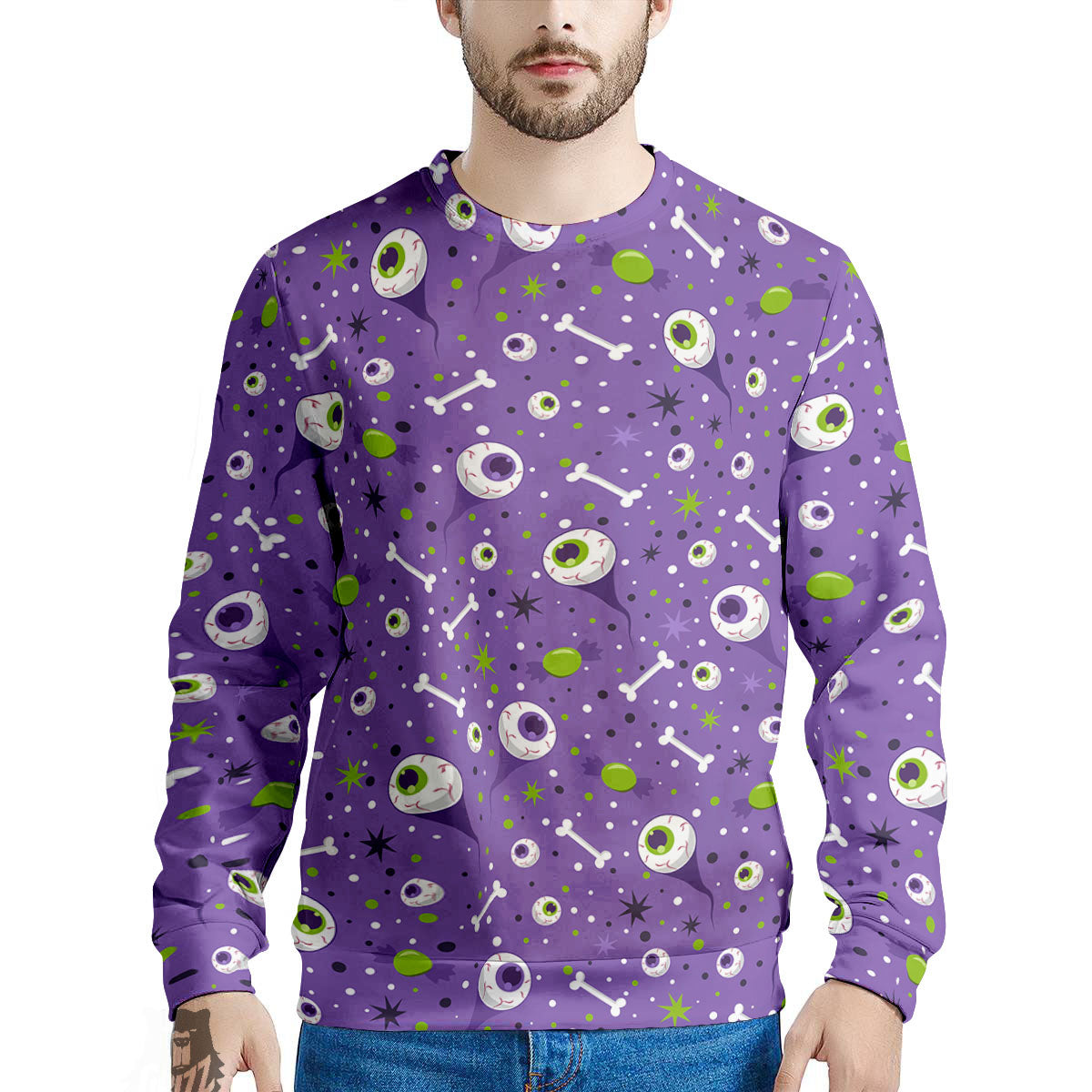 Eyeball Halloween Print Pattern Men's Sweatshirt-grizzshop