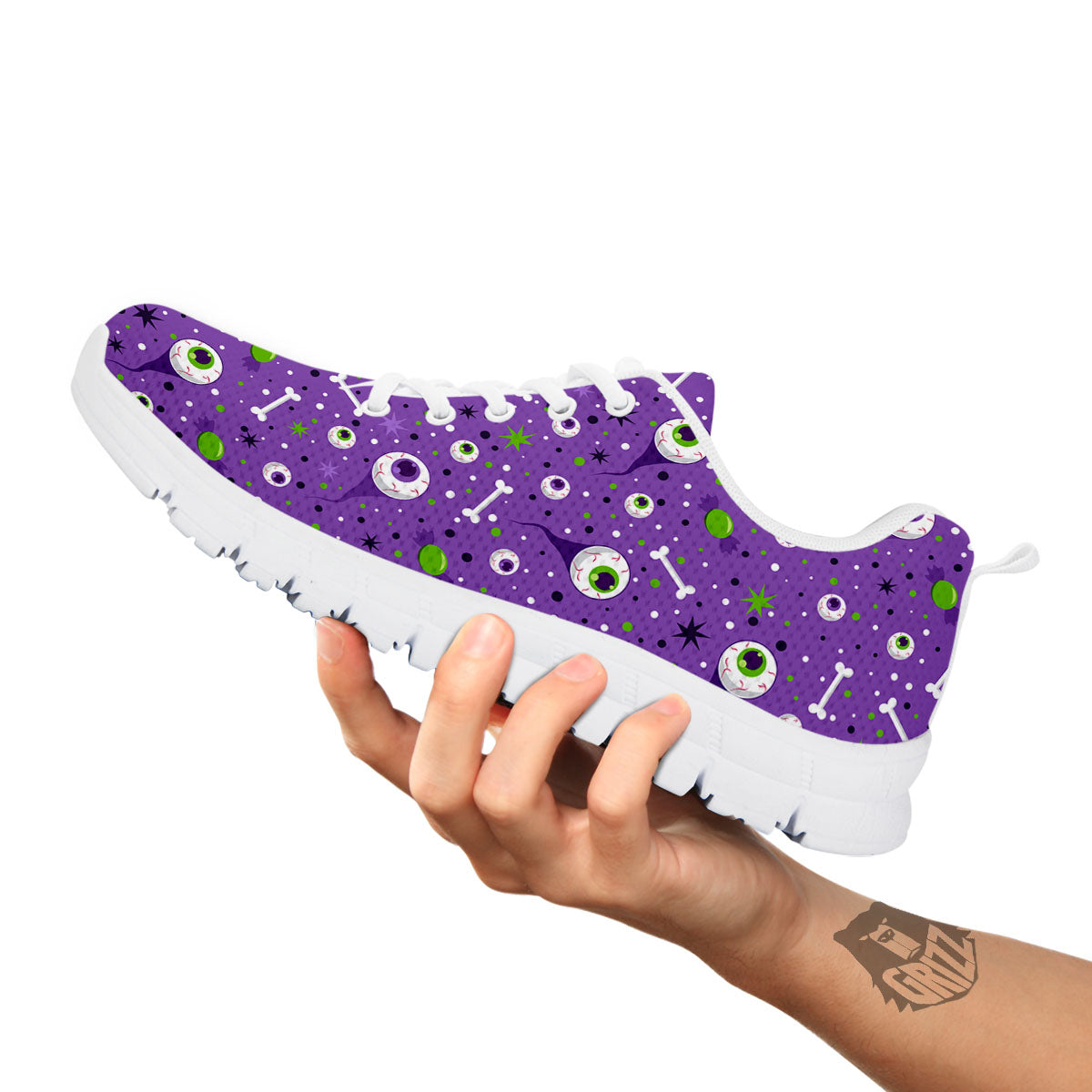 Eyeball Halloween Print Pattern White Sneaker-grizzshop