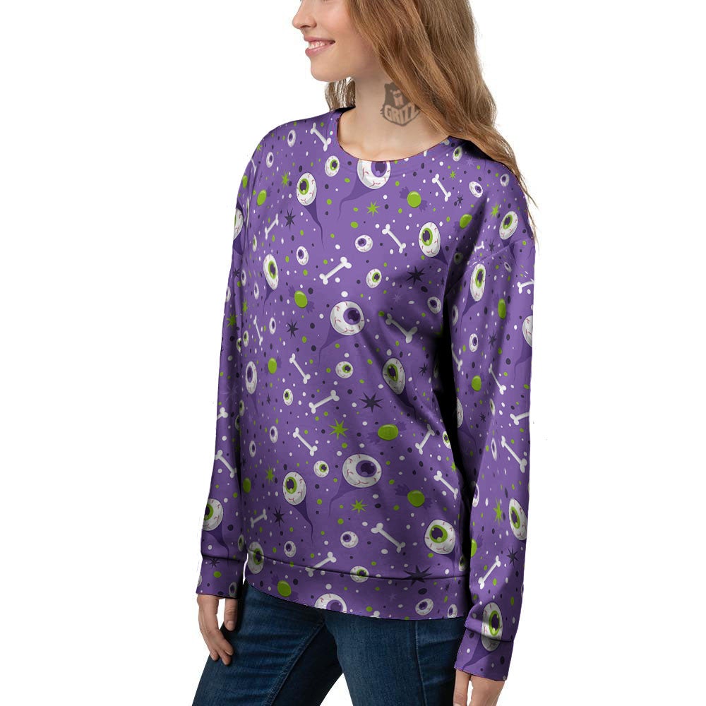 Eyeball Halloween Print Pattern Women's Sweatshirt-grizzshop
