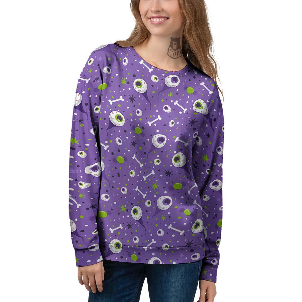 Eyeball Halloween Print Pattern Women's Sweatshirt-grizzshop