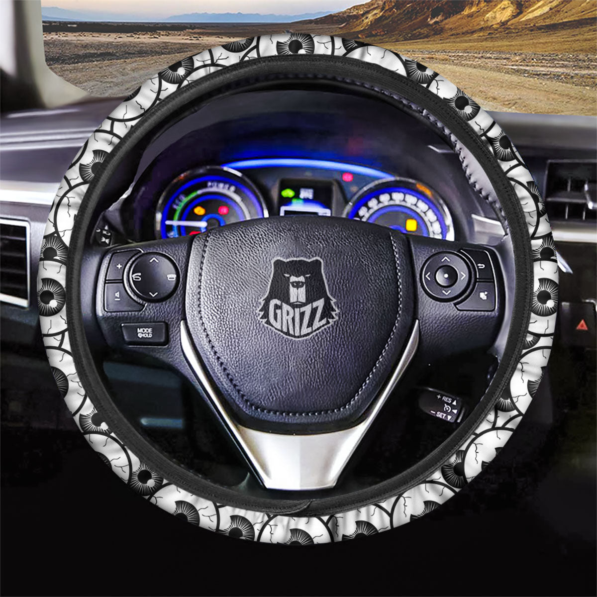 Eyeball Print Pattern Car Steering Wheel Cover-grizzshop