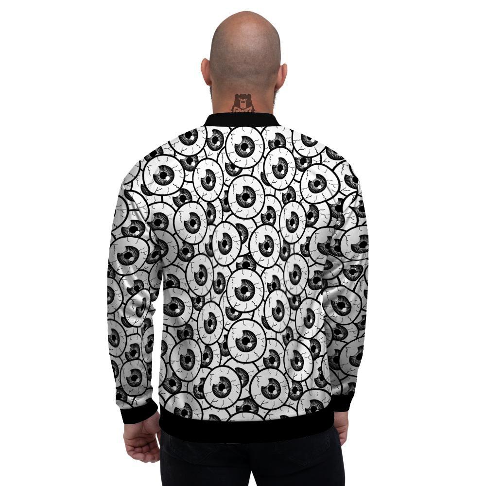 Eyeball Print Pattern Men's Bomber Jacket-grizzshop