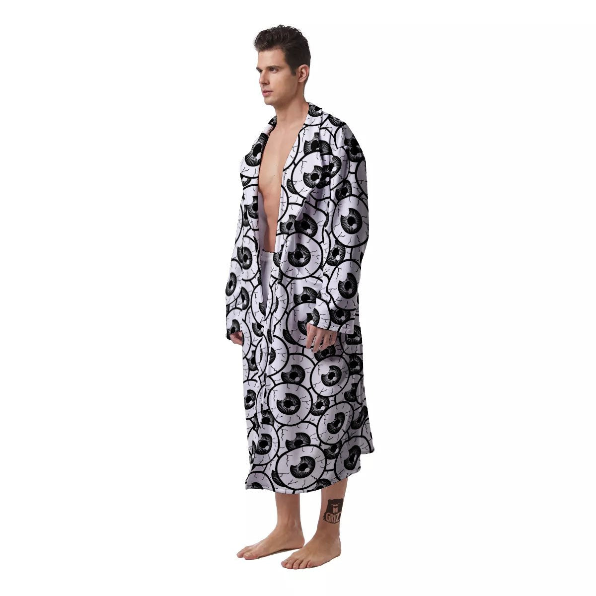 Eyeball Print Pattern Men's Robe-grizzshop