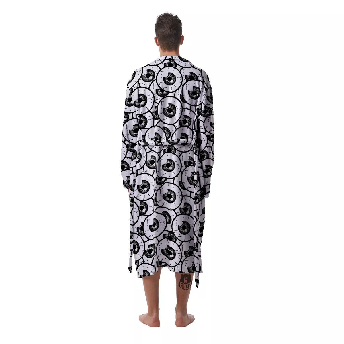 Eyeball Print Pattern Men's Robe-grizzshop