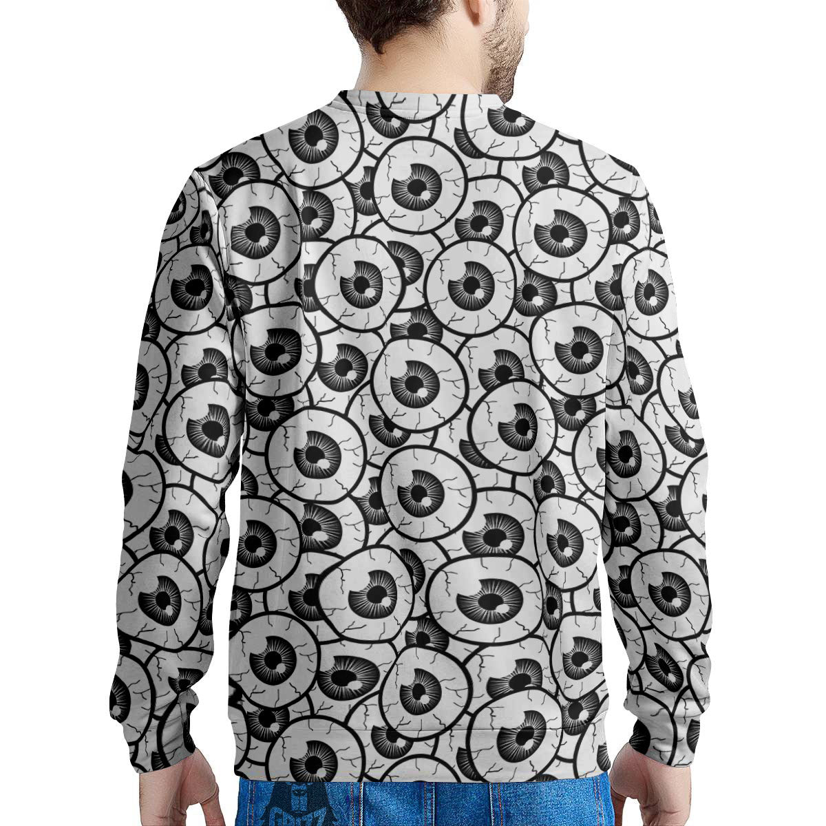 Eyeball Print Pattern Men's Sweatshirt-grizzshop