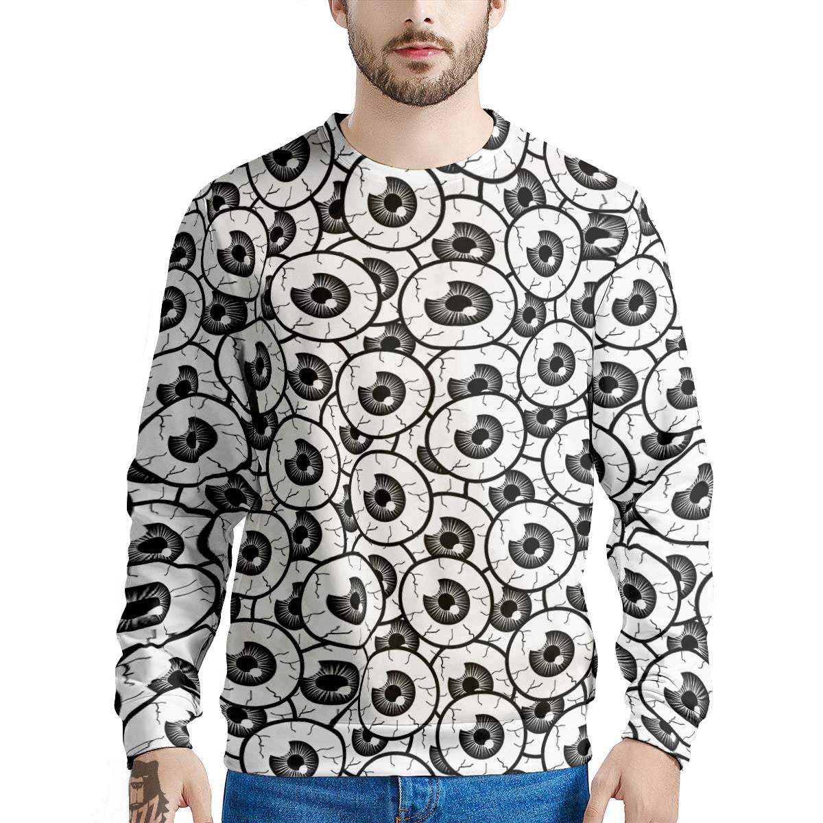 Eyeball Print Pattern Men's Sweatshirt-grizzshop