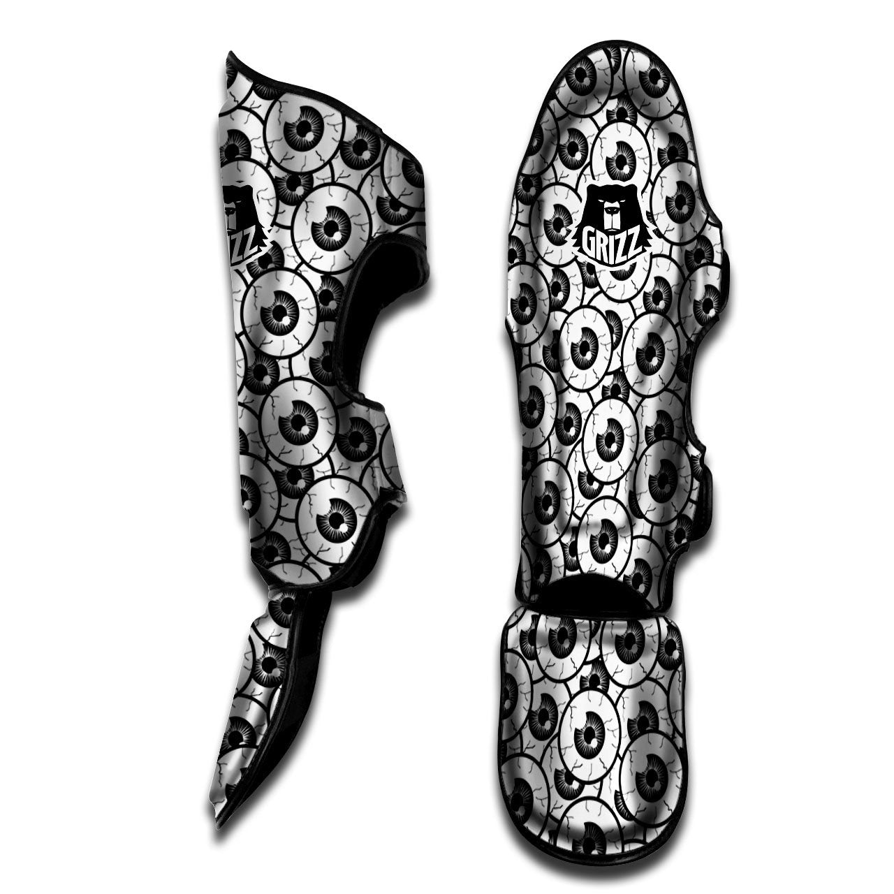 Eyeball Print Pattern Muay Thai Shin Guards-grizzshop