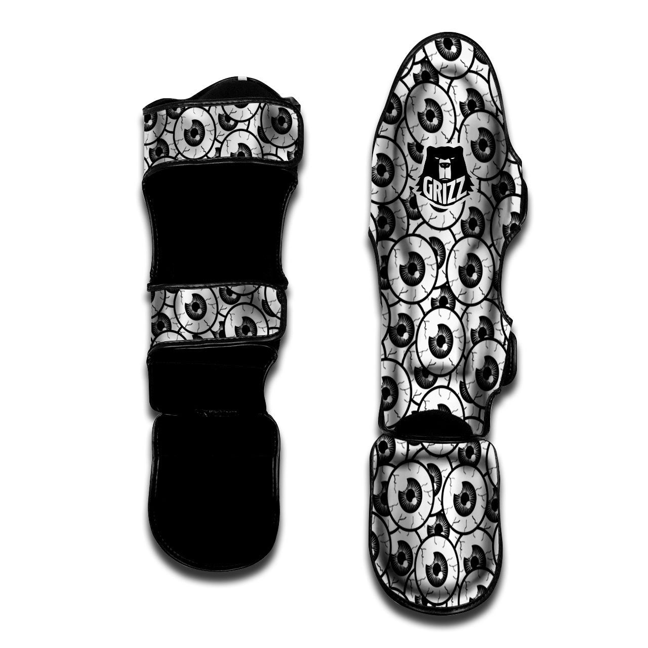 Eyeball Print Pattern Muay Thai Shin Guards-grizzshop
