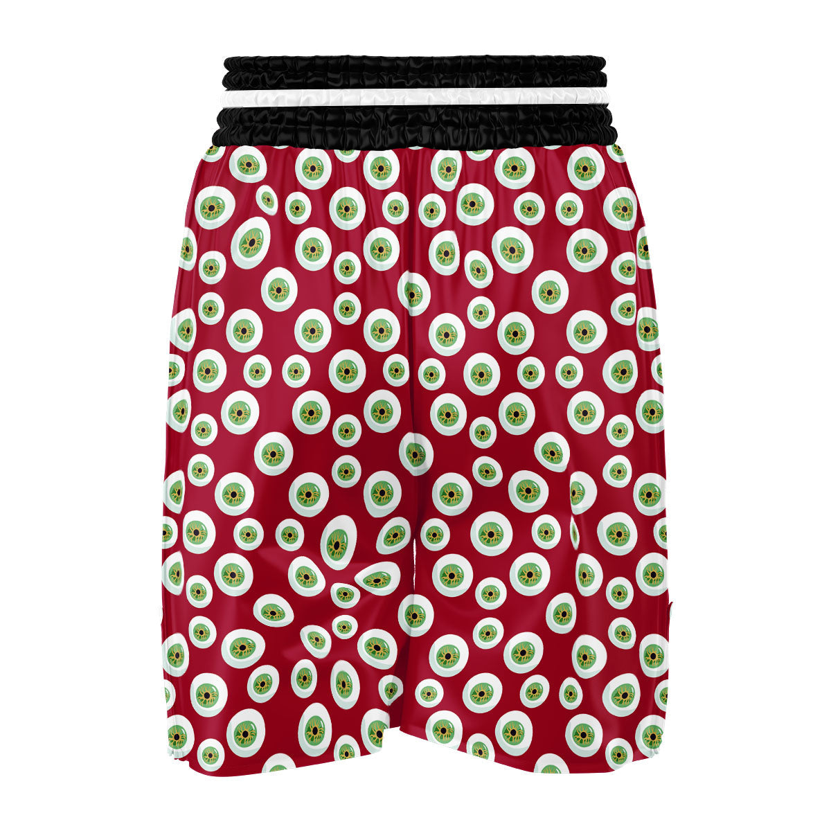 Eyeball Red Creepy Print Pattern Boxing Shorts-grizzshop