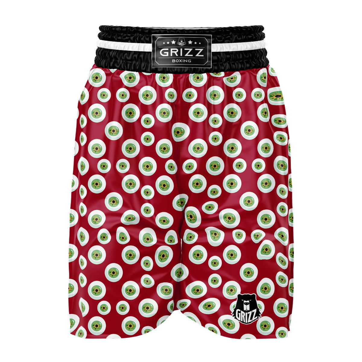 Eyeball Red Creepy Print Pattern Boxing Shorts-grizzshop