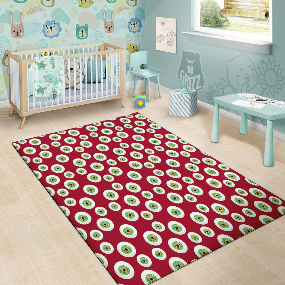Eyeball Red Creepy Print Pattern Floor Mat-grizzshop