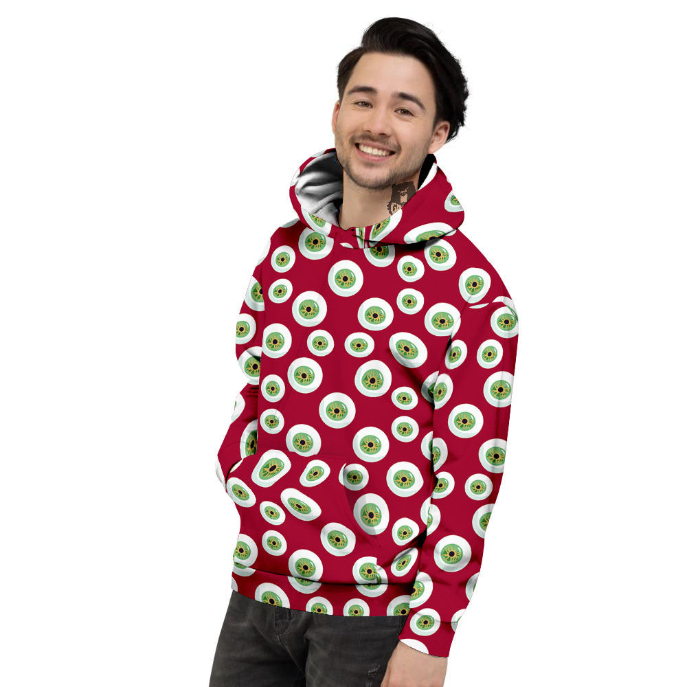 Eyeball Red Creepy Print Pattern Men's Hoodie-grizzshop