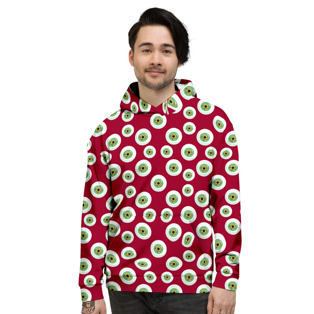 Eyeball Red Creepy Print Pattern Men's Hoodie-grizzshop