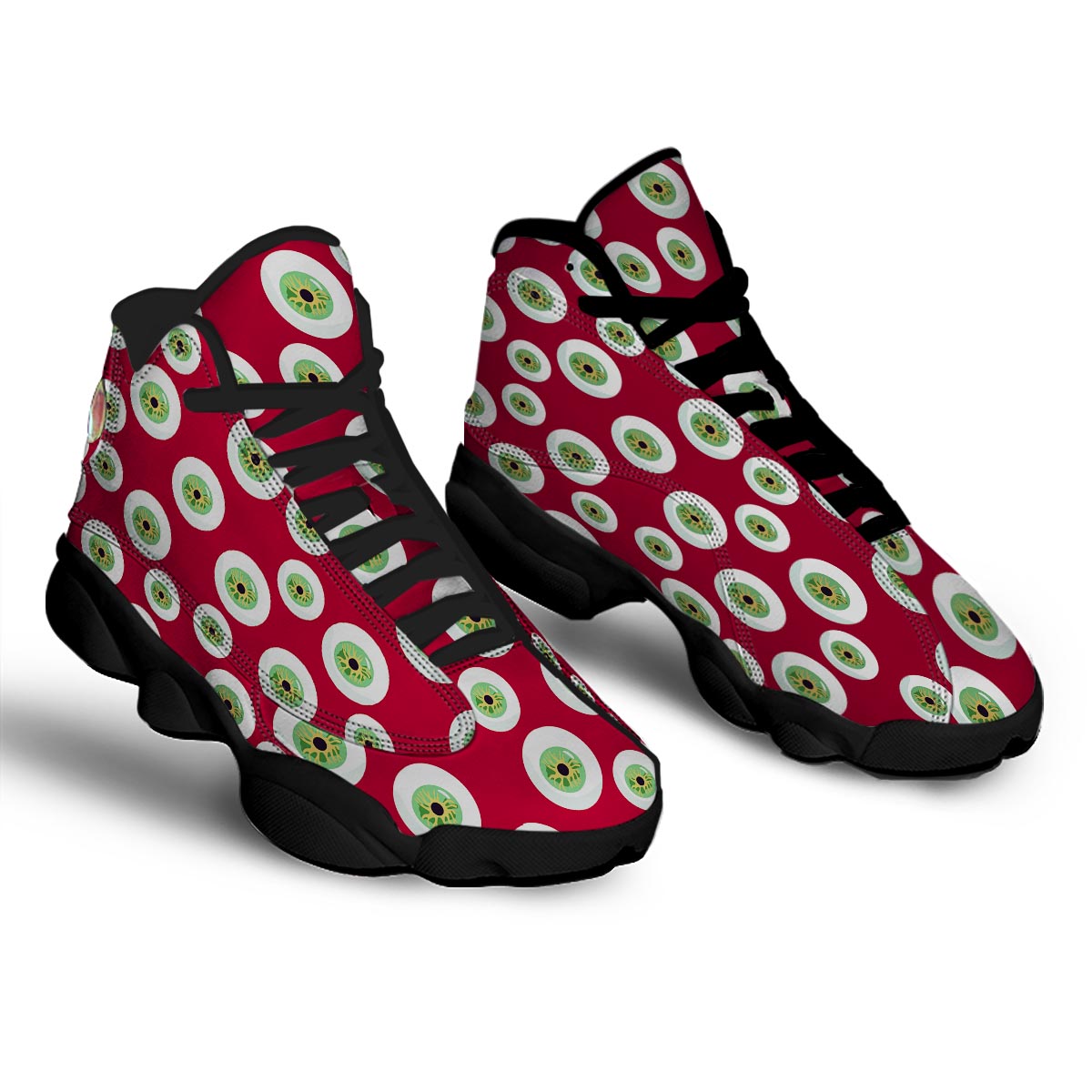 Eyeball Scary Red Print Pattern Black Basketball Shoes-grizzshop
