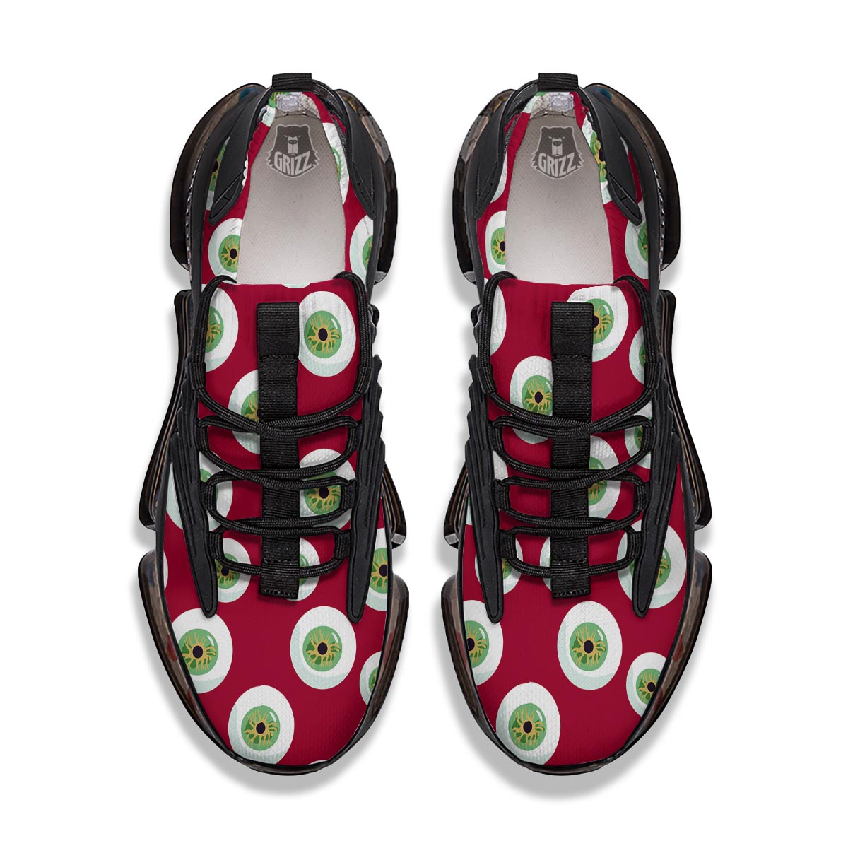 Eyeball Scary Red Print Pattern Black Gym Shoes-grizzshop