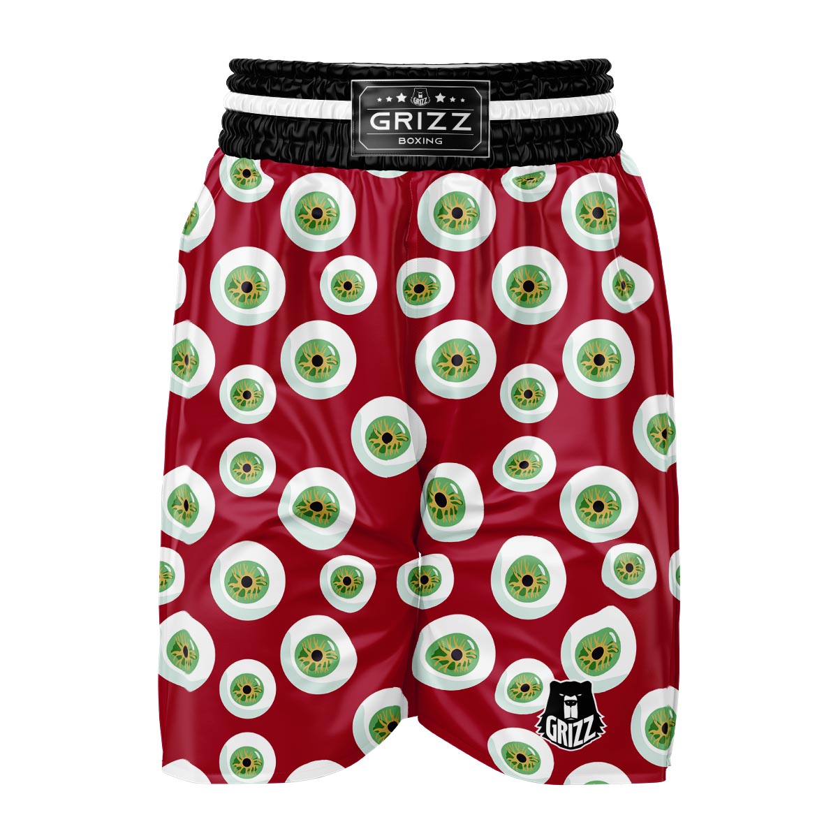 Eyeball Scary Red Print Pattern Boxing Shorts-grizzshop