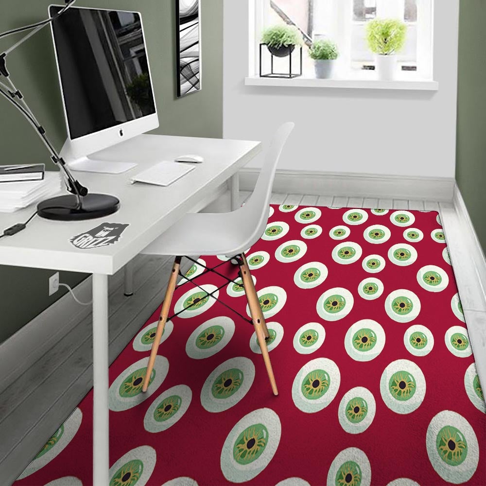 Eyeball Scary Red Print Pattern Floor Mat-grizzshop