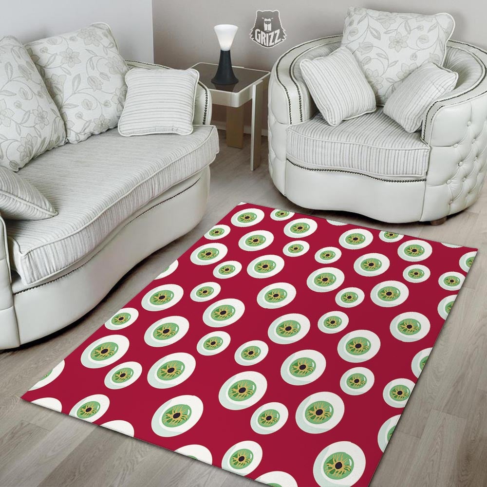 Eyeball Scary Red Print Pattern Floor Mat-grizzshop