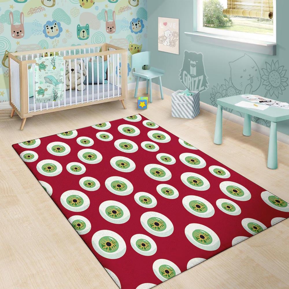 Eyeball Scary Red Print Pattern Floor Mat-grizzshop