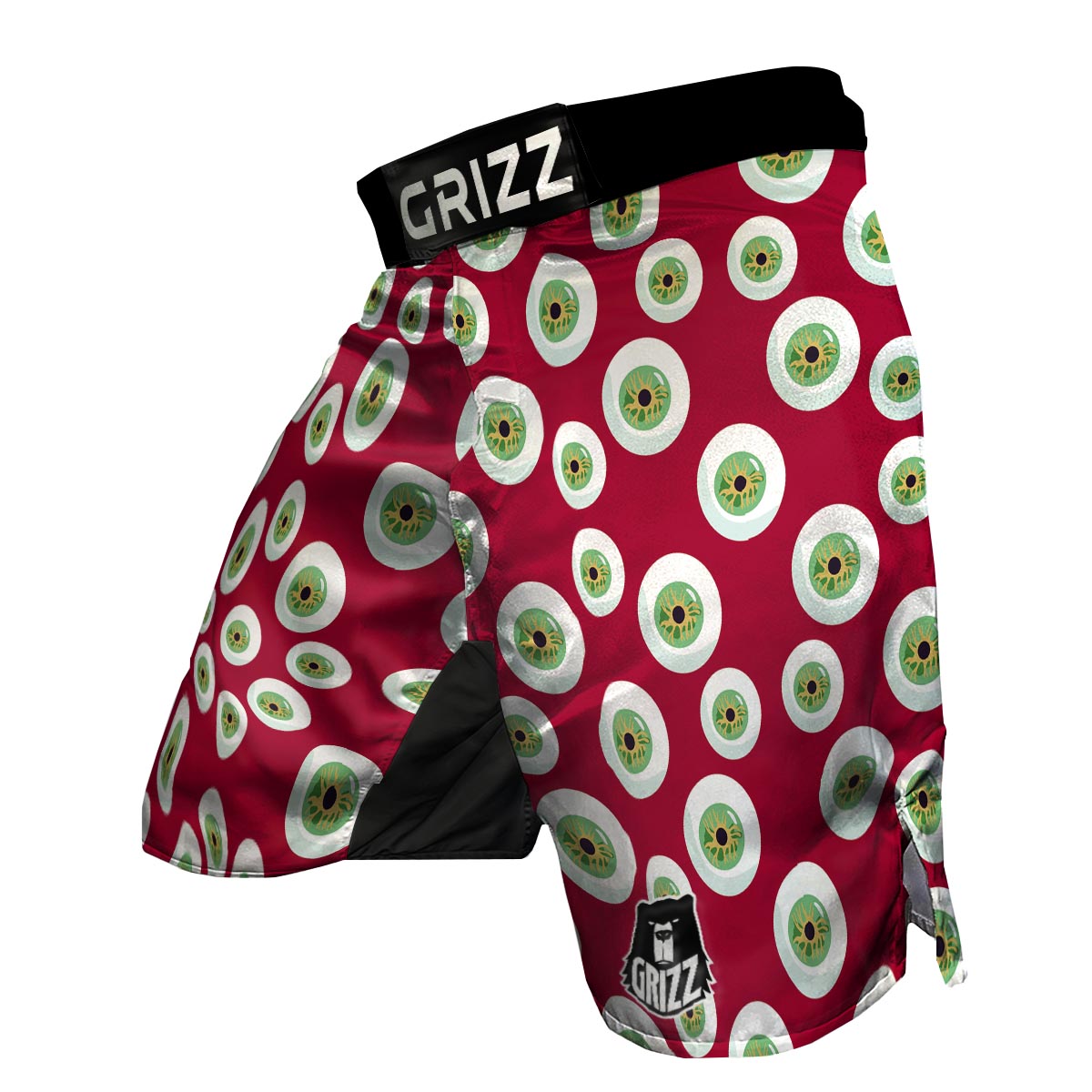 Eyeball Scary Red Print Pattern MMA Shorts-grizzshop
