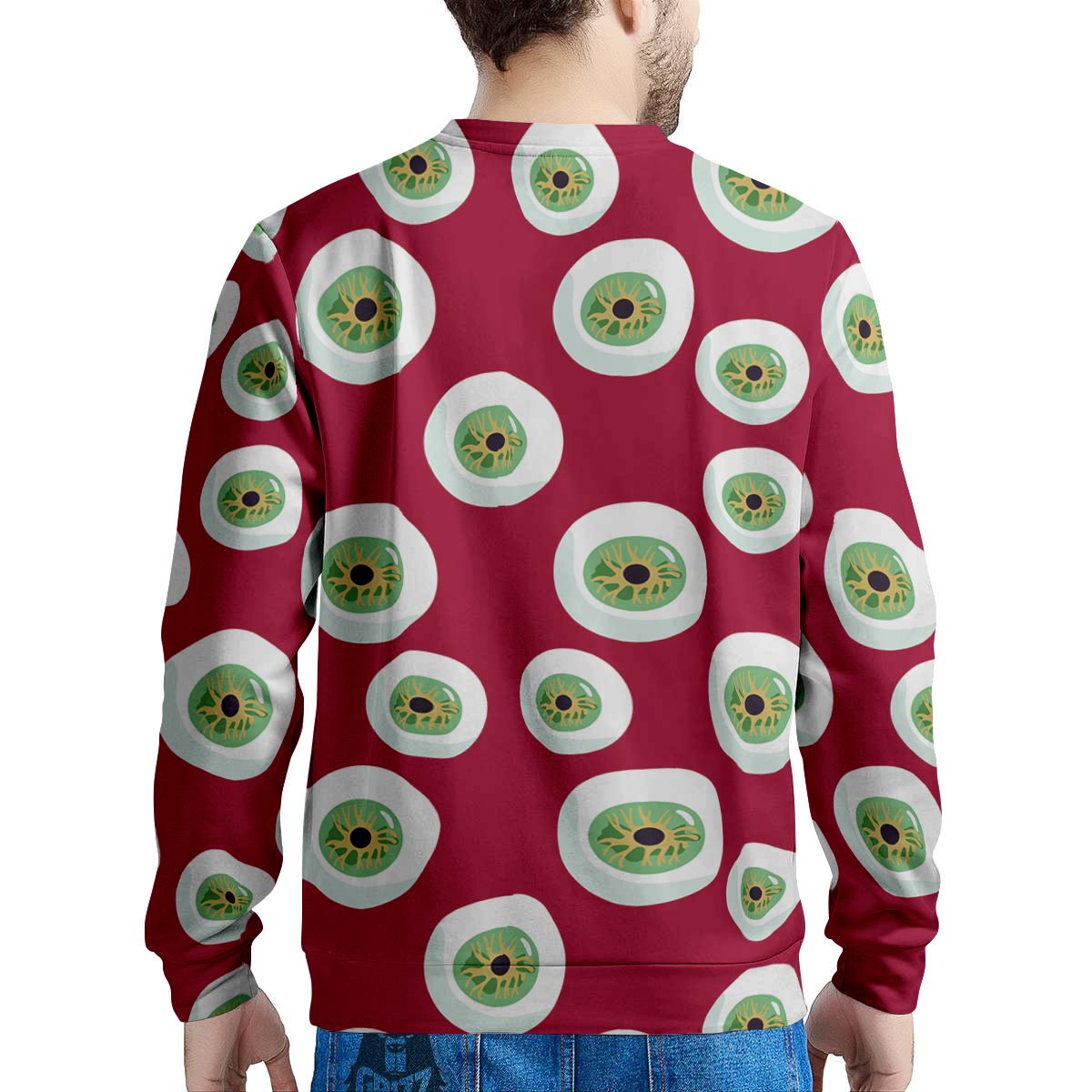 Eyeball Scary Red Print Pattern Men's Sweatshirt-grizzshop