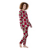 Eyeball Scary Red Print Pattern Women's Pajamas-grizzshop