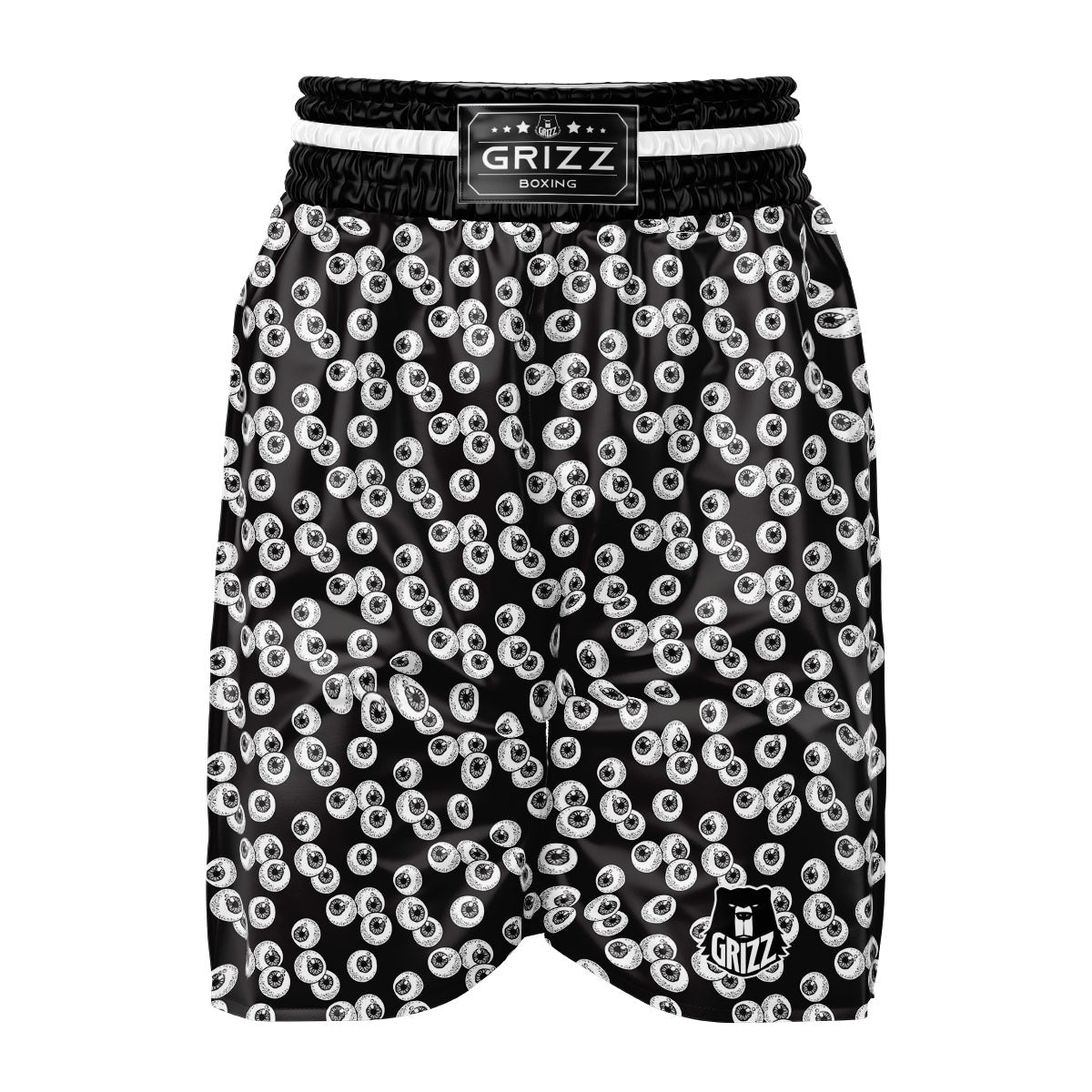Eyeball White And Black Print Pattern Boxing Shorts-grizzshop