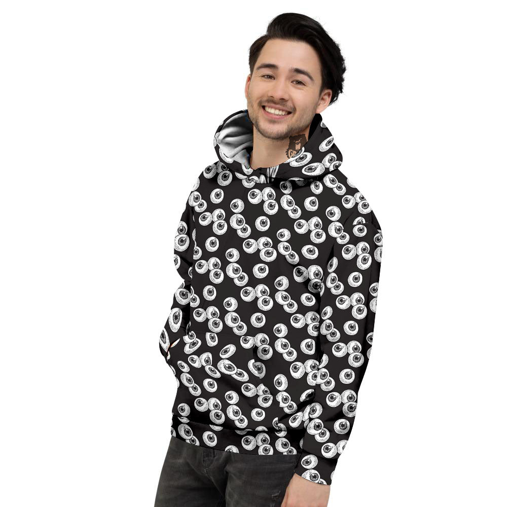 Eyeball White And Black Print Pattern Men's Hoodie-grizzshop