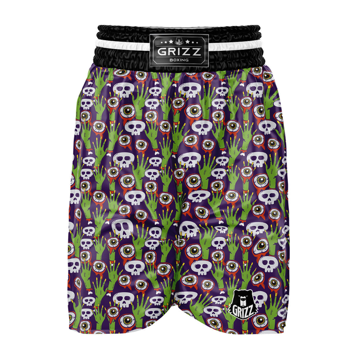 Eyeball Zombie Print Pattern Boxing Shorts-grizzshop