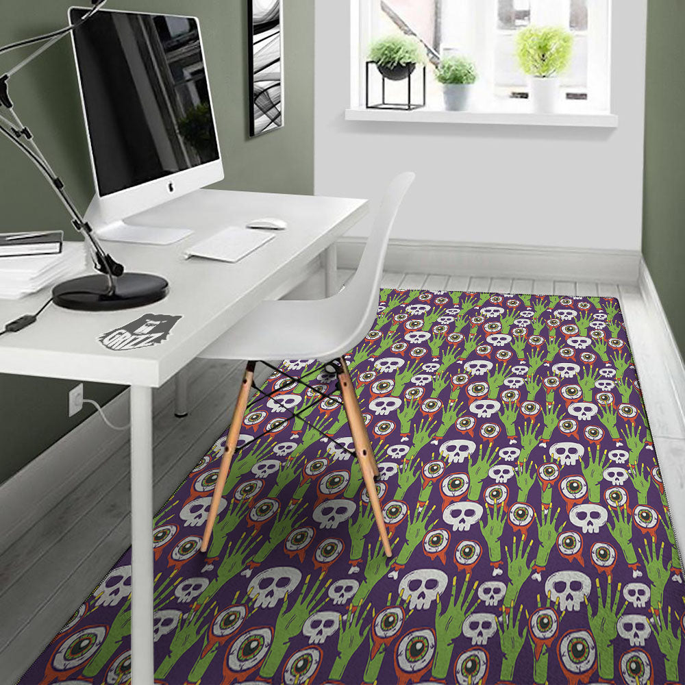 Eyeball Zombie Print Pattern Floor Mat-grizzshop