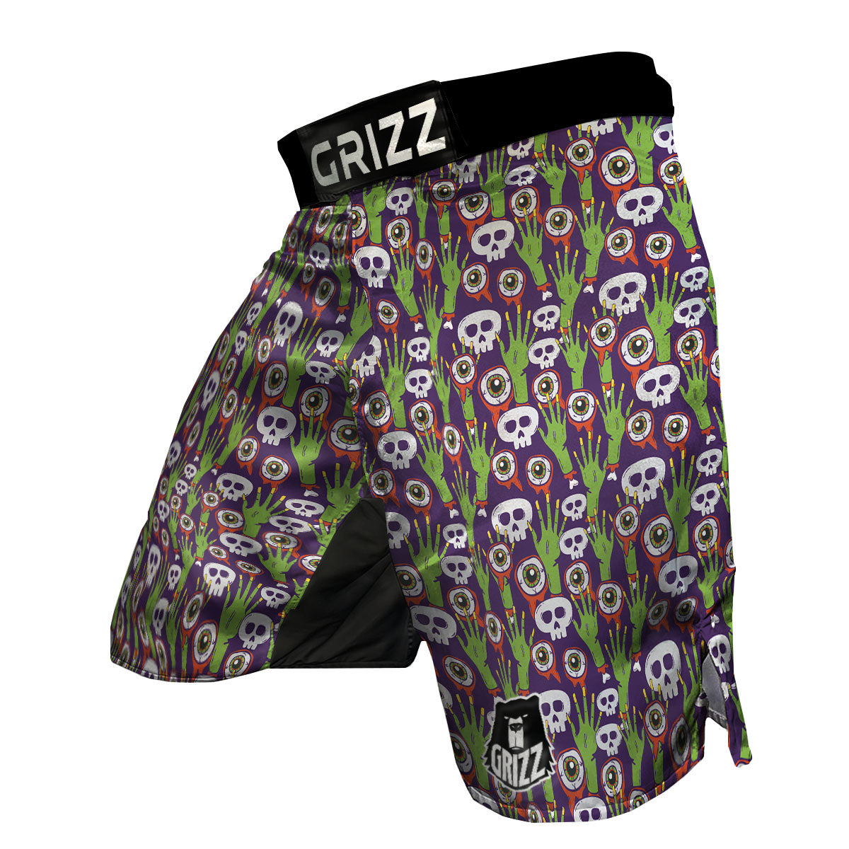 Eyeball Zombie Print Pattern MMA Shorts-grizzshop