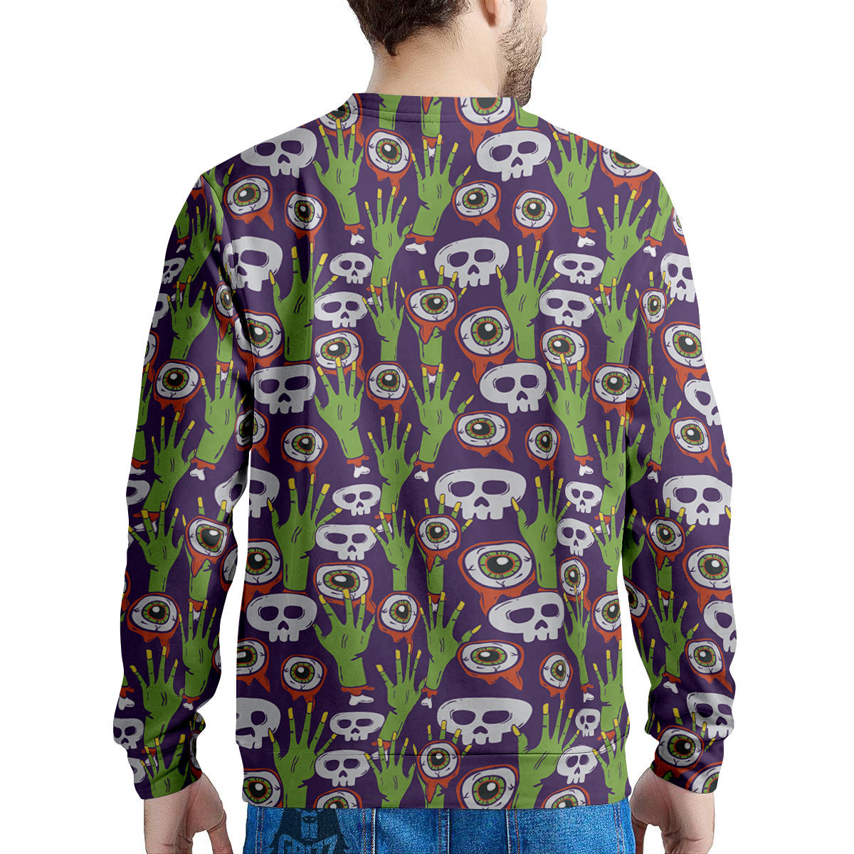 Eyeball Zombie Print Pattern Men's Sweatshirt-grizzshop