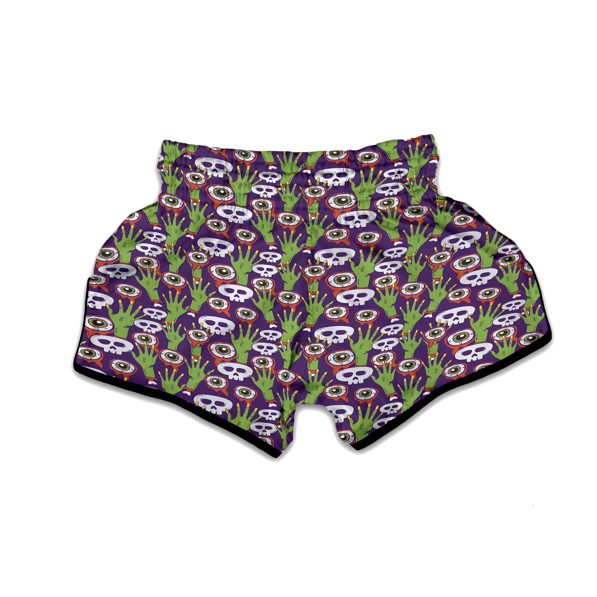 Eyeball Zombie Print Pattern Muay Thai Boxing Shorts-grizzshop