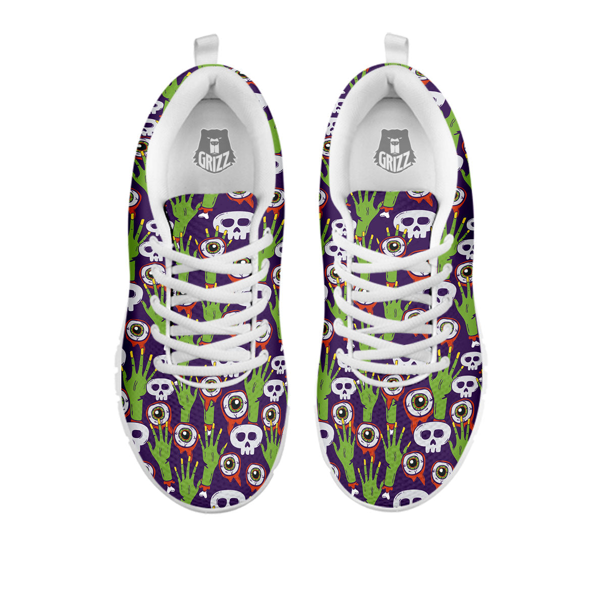 Eyeball Zombie Print Pattern White Sneaker-grizzshop