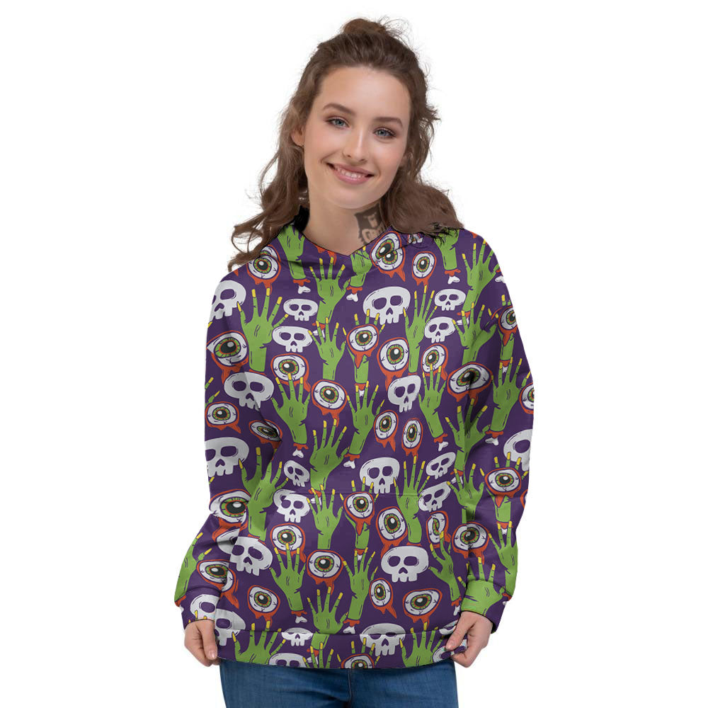 Eyeball Zombie Print Pattern Women's Hoodie-grizzshop
