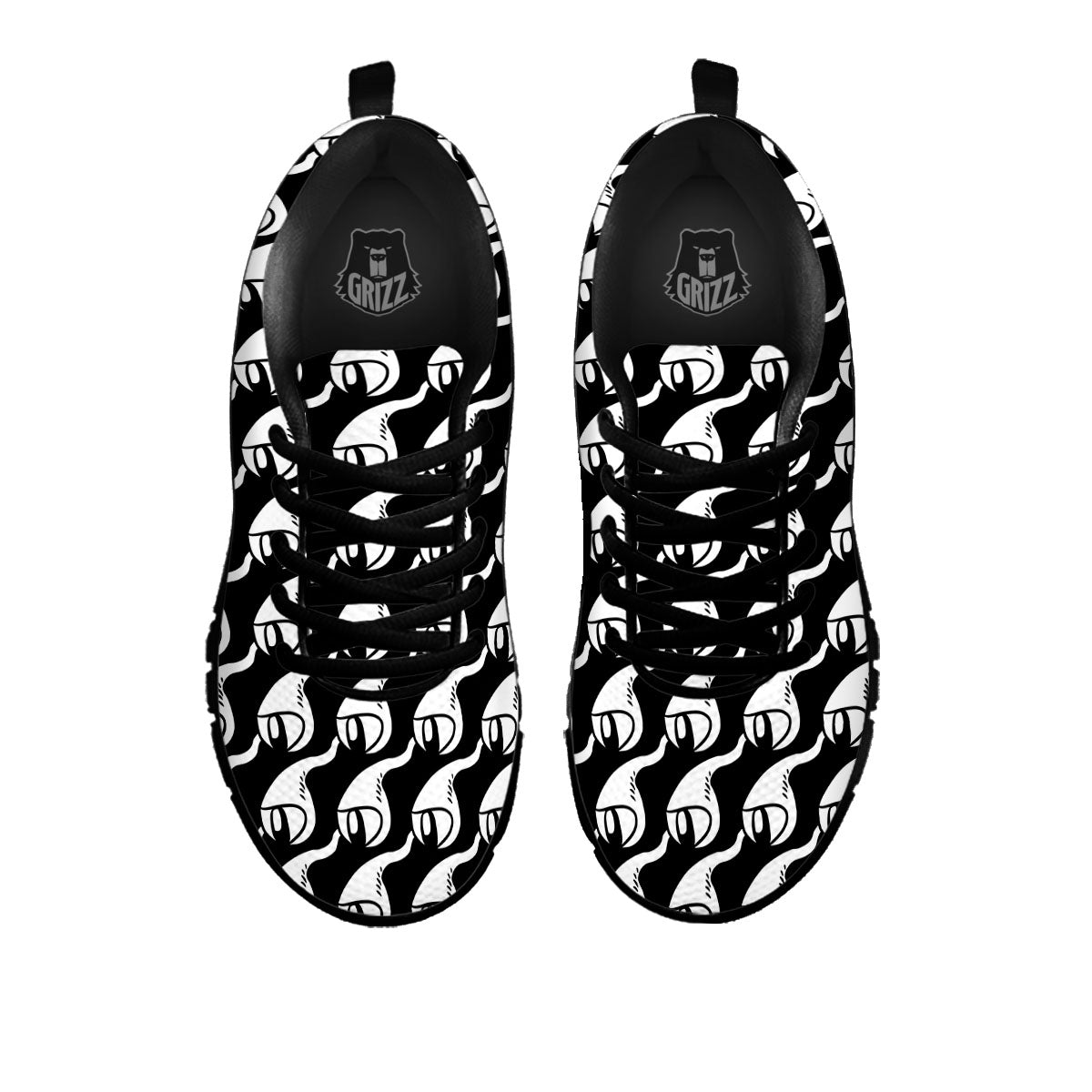 Eyes Monster Print Pattern Black Sneaker-grizzshop